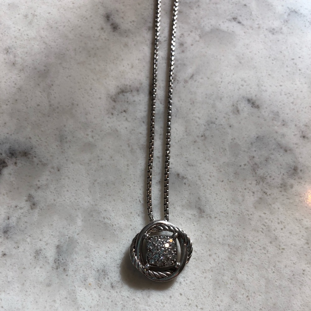 David Yurman infinity pendant with diamonds